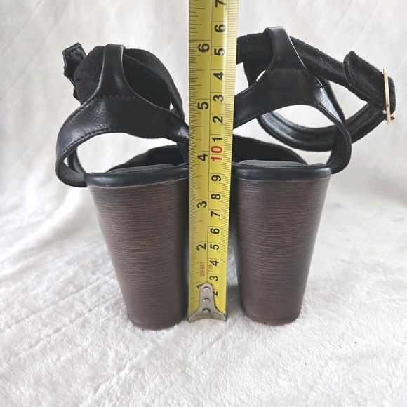 JG Mary Jane Platform Sz 7 Chunky Heel Y2K‎ Black Ankle Strap Preppy Holiday - Picture 7 of 11